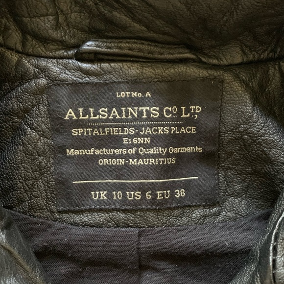 All Saints Belvedere Leather Jacket - Picture 10 of 11